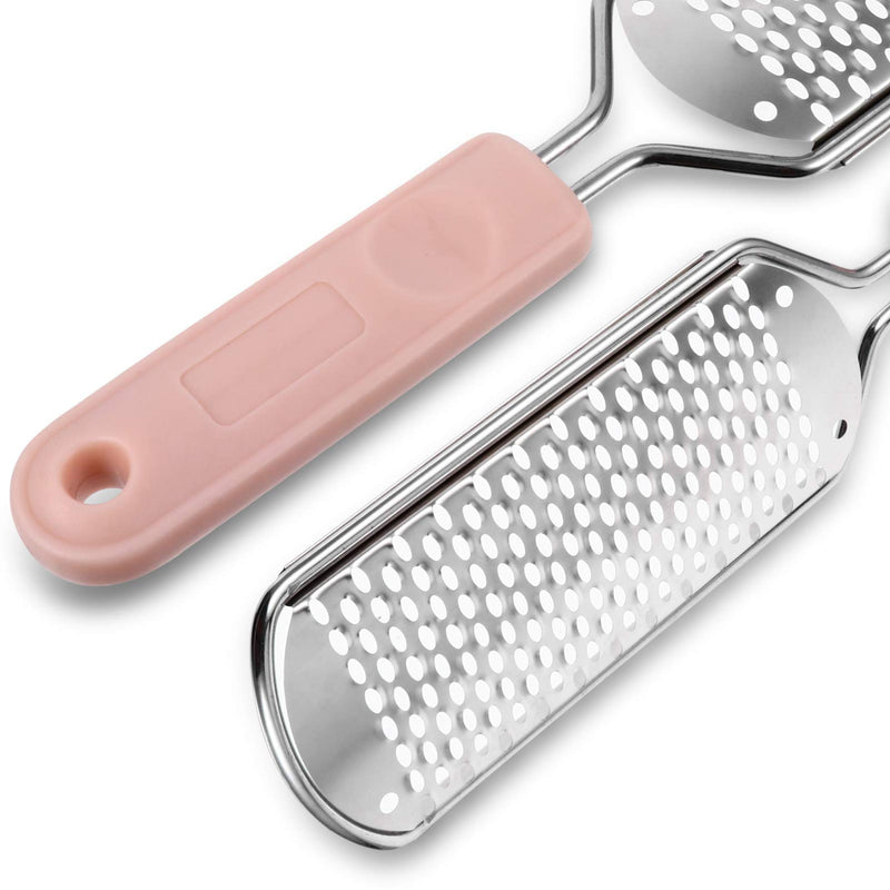 DOITOOL 1Pc Foot Scraper for Feet Dead Skin Remover Foot Rasp Callus Remover Stainless Steel Callus File for Feet (Pink) Pink - BeesActive Australia