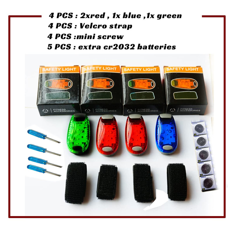 LED Safety Light (4 Pack) bike rear light bicycle tail LED | Clip On Strobe/Running Lights for Runners, Dogs, Bike, Walking | The Best High Visibility Accessories for Your Reflective Gear, Bicycle etc - BeesActive Australia