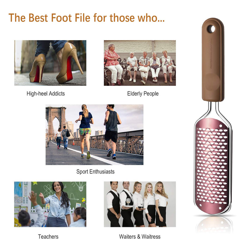 Pedicure Foot File Callus Remover - Large Foot Rasp Colossal Foot Scrubber Professional Stainless Steel Callus File for Wet and Dry Feet - BeesActive Australia