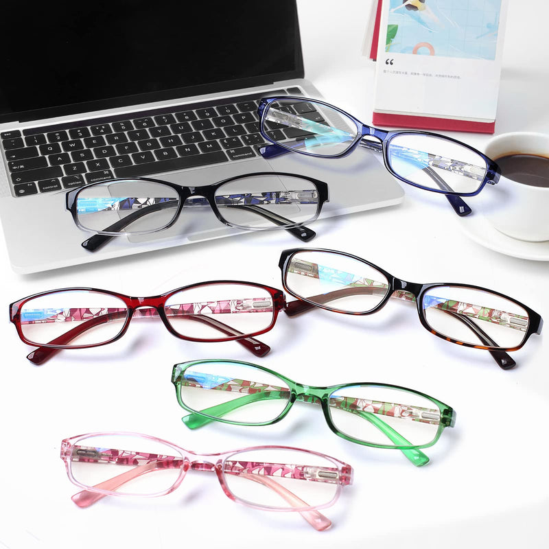 Kerecsen 6 Pack Reading Glasses for Women Men Blue Light Blocking With Spring Hinge computer readers for Ladies Eyeglasses 6 Mix Color-1 2.5 x - BeesActive Australia