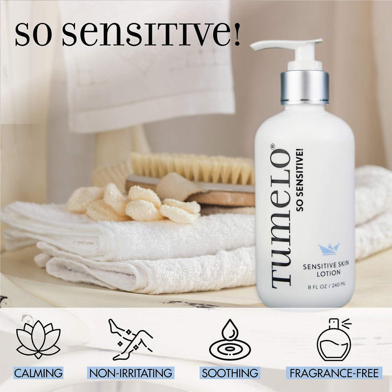 Tumelo So Sensitive! Dry & Sensitive Skin Lotion with Macadamia and Coconut Nut Oil 8 oz Bottle - Unscented, Paraben-Free, Non GMO - BeesActive Australia