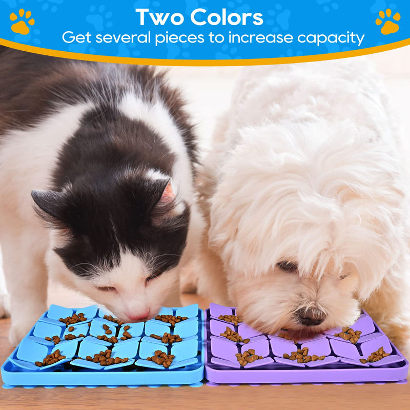 OurMiao Silicone Snuffle Mat for Dogs, Slow Feeder Dog Bowls Cat Bowl, Dog Sniff Mat Treat Mat Puzzle Bowl for Smell Training Slow Eating Blue - BeesActive Australia