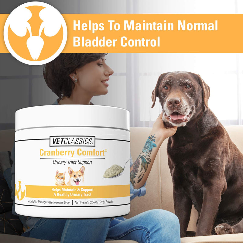 Vet Classics Cranberry Comfort Urinary Tract Pet Supplement for Dogs, Cats – Maintains Dog Bladder Health, Cat Bladder Control – Pet Supplements for Incontinence 100 gm - BeesActive Australia