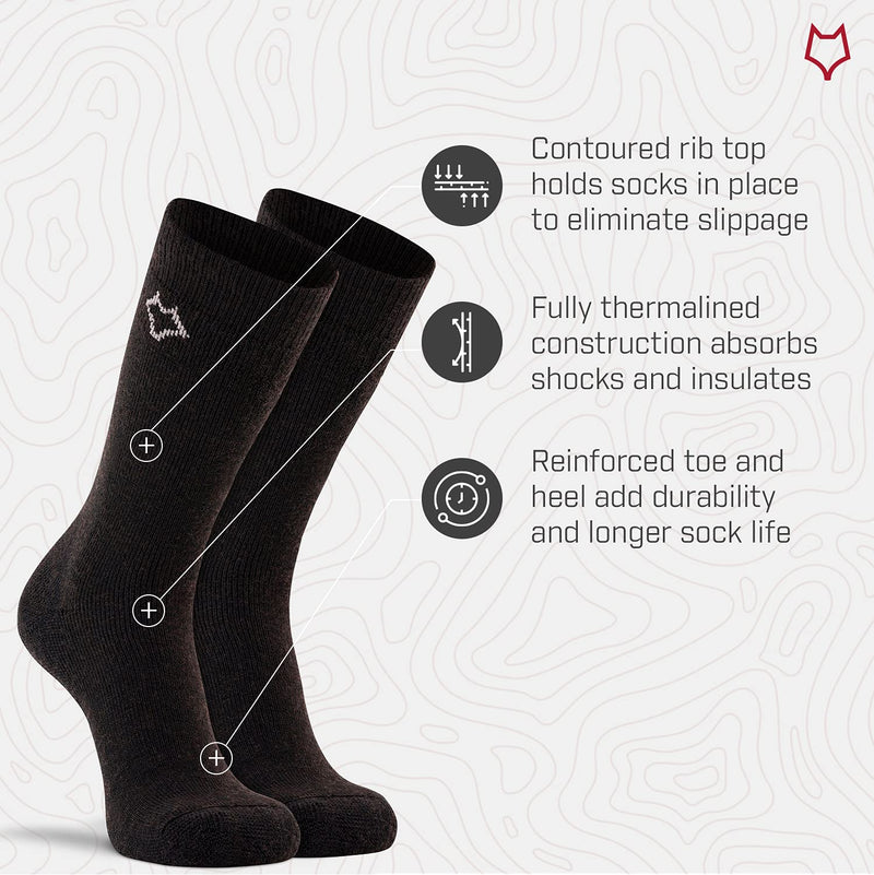 Fox River Wick Dry Tramper Merino Wool Crew Socks Medium Weight Men’s Hiking Sock with Moisture Wicking Fabric Large Black - BeesActive Australia
