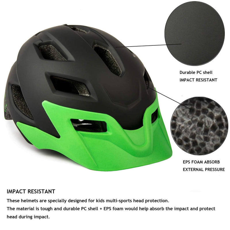 Kids Helmet, Exclusky Kids Bike Helmet Adjustable Safety Lightweight Children Bicycle Helmet for Kids Skating Cycling Scooter Boys and Girls Bicycle Helmets Ages 5-14 Black - BeesActive Australia