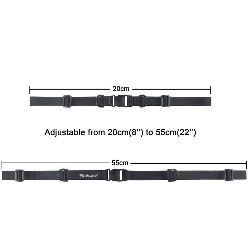 Wisdompro Backpack Chest Strap, Heavy Duty Adjustable Backpack Sternum Strap Chest Belt with Quick Release Buckle for Hiking and Jogging - with Slide Locks Black - BeesActive Australia