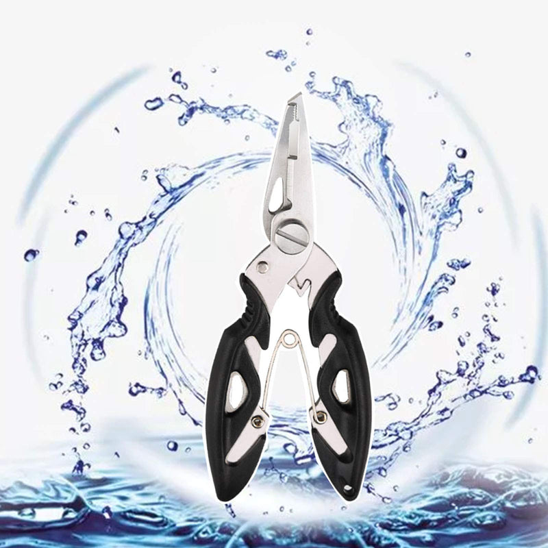 LAIBOREC Fishing Pliers, Multi-Function Hook Remover Split Ring Fishing Gears Accessories, Stainless Steel Line Cutter with Sheath and Lanyard Fly Fishing Tools Set - BeesActive Australia