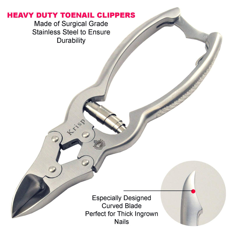 Toenail Clippers For Thick Ingrown Toenails - Heavy Duty Surgical Grade Stainless Steel Fingernails Clipper Cutter Trimmer Nail Cutters For Men Seniors Podiatrist Chiropodist Tool By Krisp Beauty - BeesActive Australia