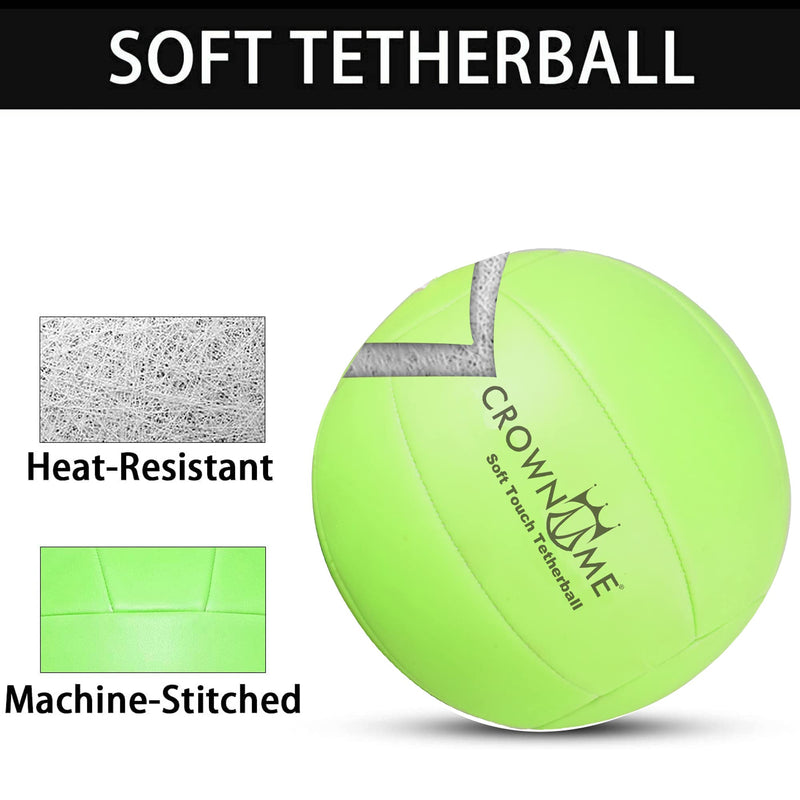 CROWN ME Tetherball Ball and Rope Set- Tetherball Ball with Rope and Carabineer Hoop, Two-Needles Pump, Glow in Dark - BeesActive Australia