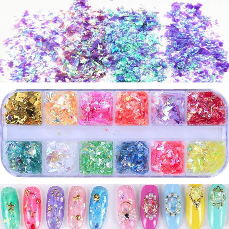 8 Pack Epoxy Resin Nail Art Chunky Glitter Flakes Holographic Silver Butterfly Round Glitter Sequins Flakes and Nail Rhinestone Metal Charms Acrylic Nail Accessories with Tweezers (NailSetA) NailSetA - BeesActive Australia