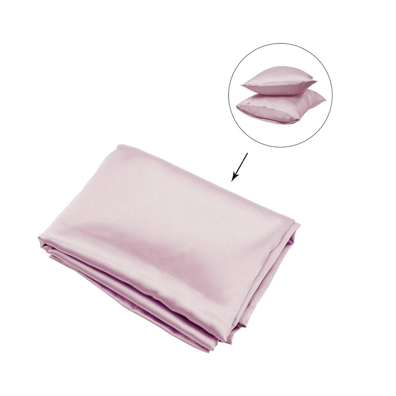 GLAMMIE Satin Pillowcase for Hair and Skin - Pillow Covers with Envelope Closure,Eye Mask Earplugs Set (Pink) Pink - BeesActive Australia