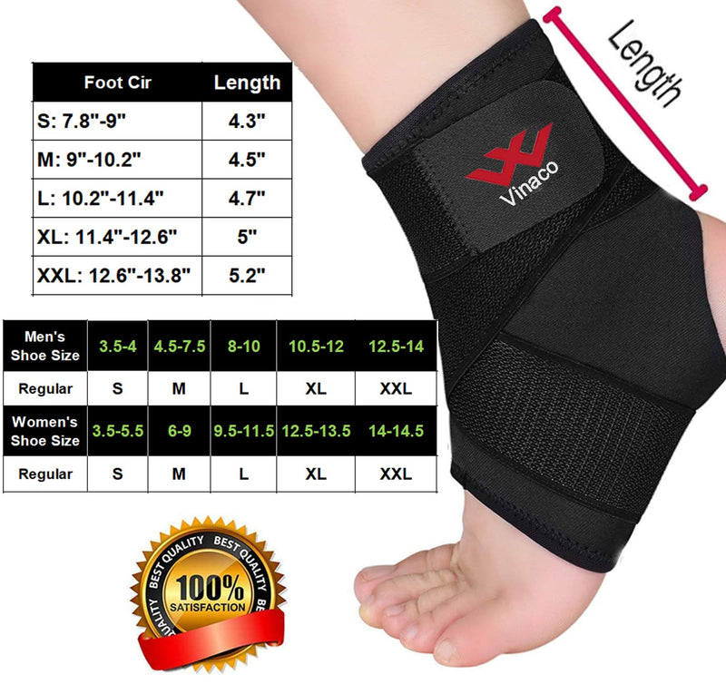 Vinaco Ankle Brace, 2 Pack Breathable & Strong Ankle Brace for Sprained Ankle, Stabilize Ligaments, Prevent Re-Injury, Ankle Braces for men/women with Adjustable Wrap, ankle support for men for volleyball Large (Pack of 2) - BeesActive Australia