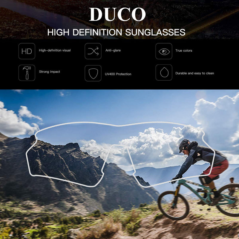 Duco Polarized Sports Sunglasses with 5 Interchangeable Lenses for Men Women Cycling Running Driving Fishing Glasses Black - BeesActive Australia