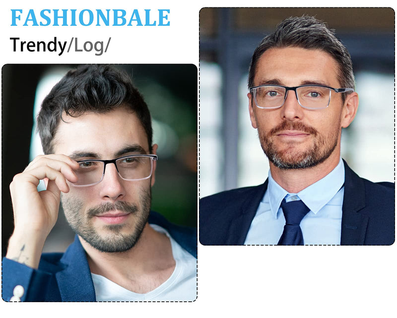 Outray 4-Pack Reading Glasses for Men Blue Light Blocking Computer Glasses Black Half-Frame Transparent Lens Reading Glasses 1.0 x - BeesActive Australia