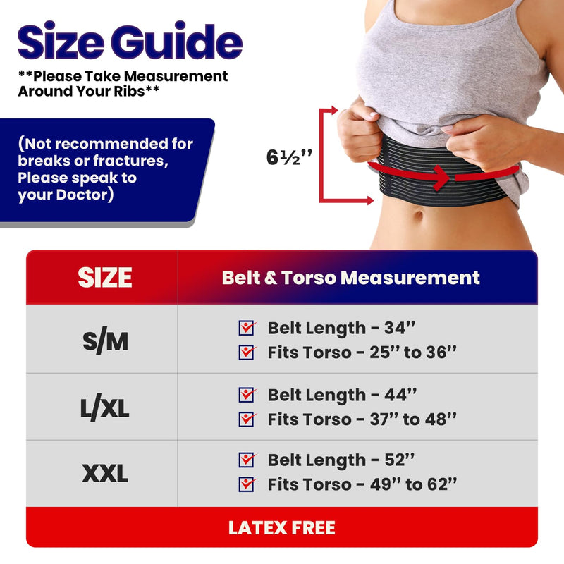 Chest Binder Rib Brace – Rib Belt to Reduce Rib Cage Pain. Chest Compression Support for Rib Muscle Injuries, Bruised Ribs or Rib Flare. Breathable Chest Wrap Breast Binder for Women or Men (S/Med) S/M (Pack of 1) - BeesActive Australia