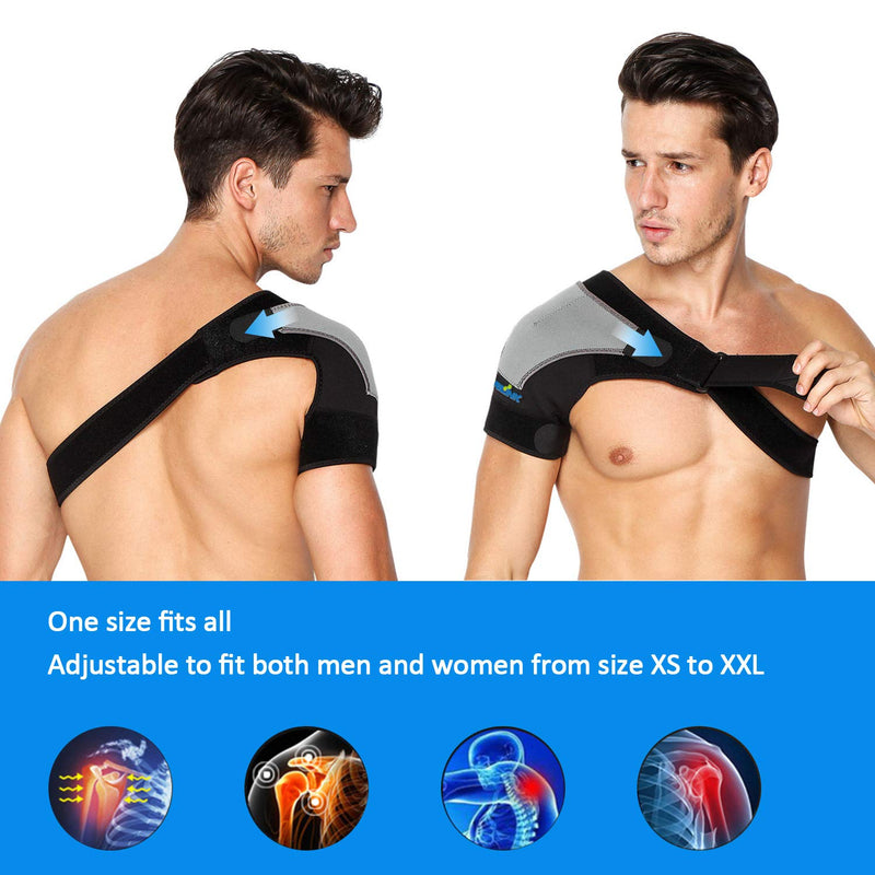 Shoulder Support - Adjustable Shoulder Brace Compatible with Hot/Cold Pad for Rotator Cuff, Pain Relief, Dislocated AC Joint, Labrum Tear, Bursitis, Tendinitis - Neoprene Shoulder Compression Sleeve Right - BeesActive Australia