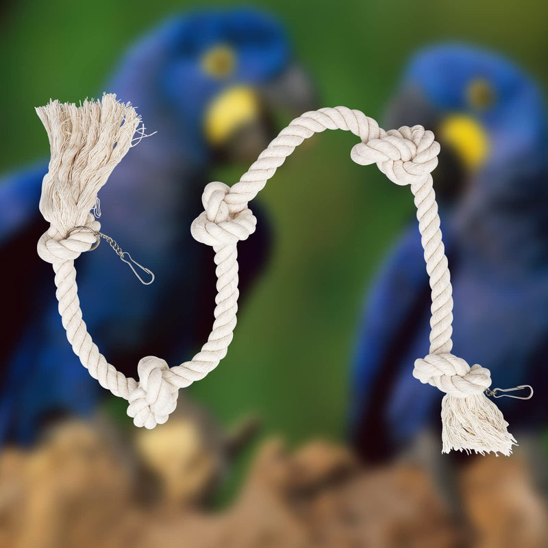 78.7 Inches Birds Cotton Climbing Rope Toy, Lengthen and Bold Bird Ladder Bridge, Bird Swing Rope Toys, Pet Bird Cage Accessories, Bird Rope Toy for Parakeets Cockatiels Macaw, African Grey Parrot - BeesActive Australia