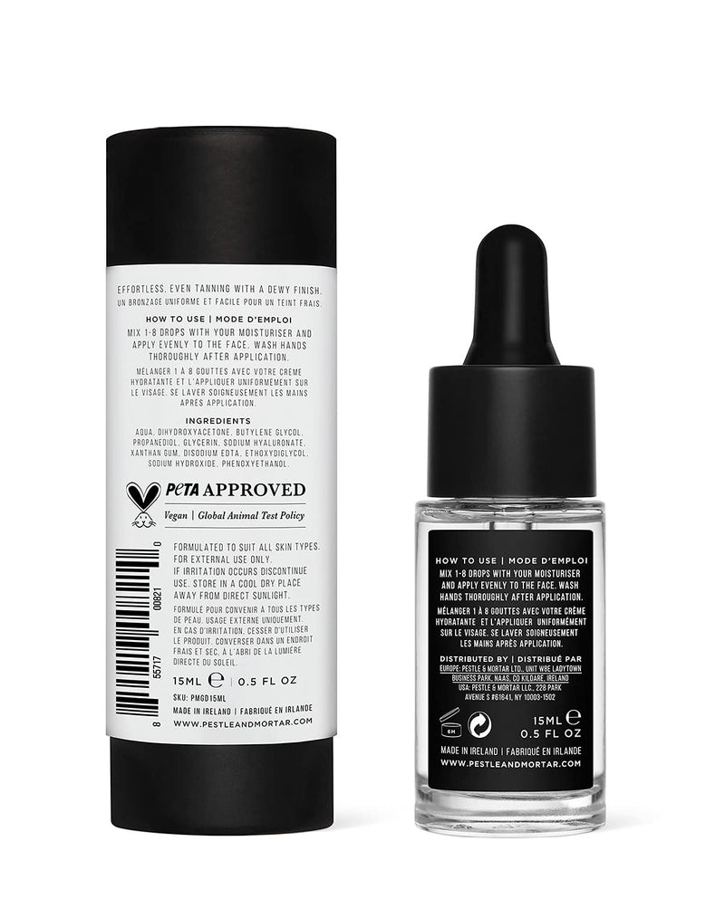 Pestle & Mortar Glow Drops Fake Tan- Self Tan Drops with Hyaluronic Acid, Customisable Face Tan, Non Comedogenic, Cruelty Free & Vegan 15ml - BeesActive Australia