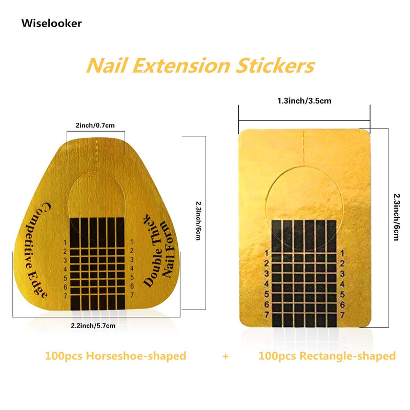 200Pcs Nail Extension Forms Guide Stickers - BeesActive Australia