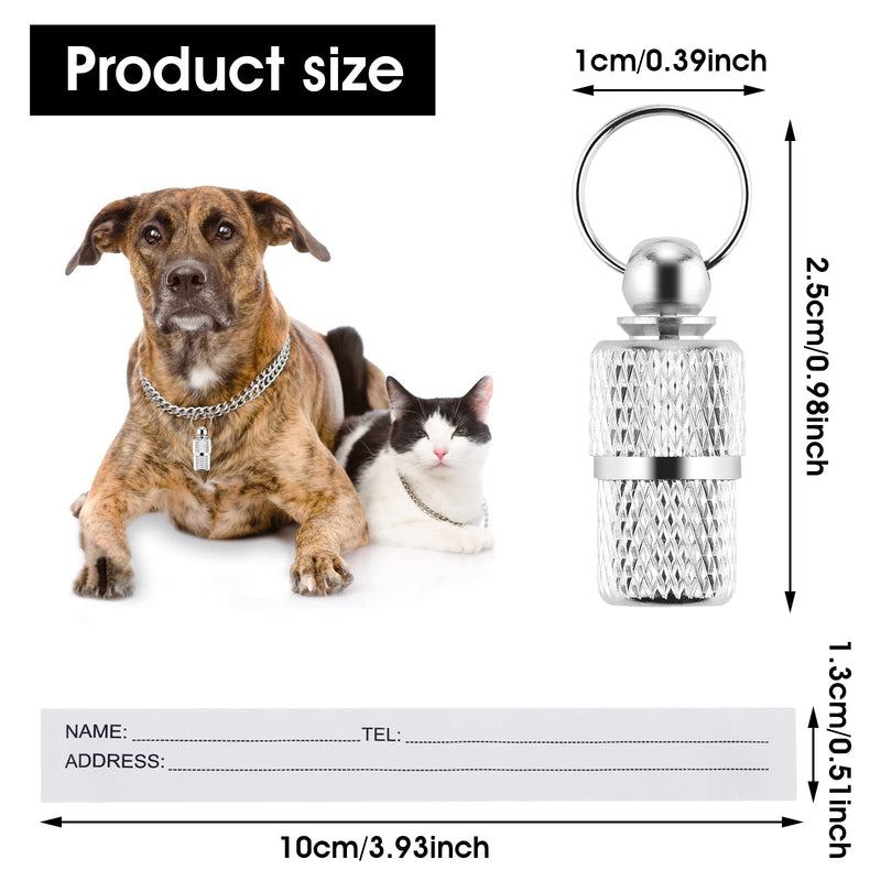 Molain Anti-Lost Cat Dog ID Tags, 6 Pieces Pet Barrel Tube Collars Address Name Label Prevent Pet Lost - BeesActive Australia