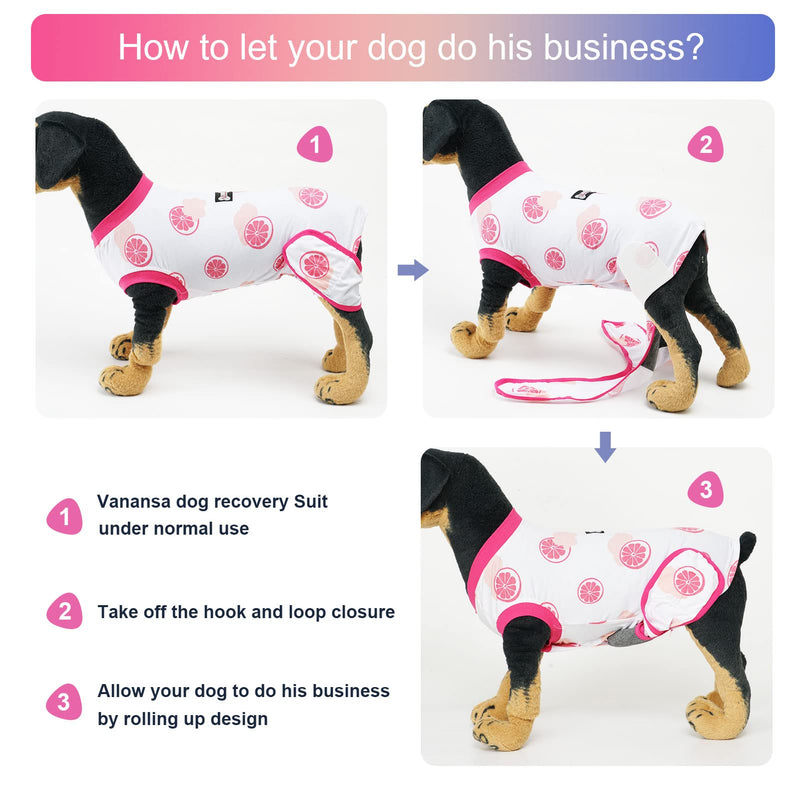 Vanansa Recovery Suit for Dogs Cats After Surgery Prevent Licking Dog Bodysuit Puppy Surgical Clothes Post-Operative Vest S Grapefruit - BeesActive Australia