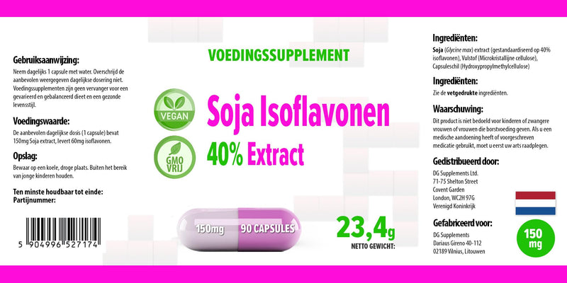 SOYA Isoflavones 40% 90 Vegan Capsules, 3rd Party Lab Tested, High Strength Supplement, Gluten and GMO Free - BeesActive Australia