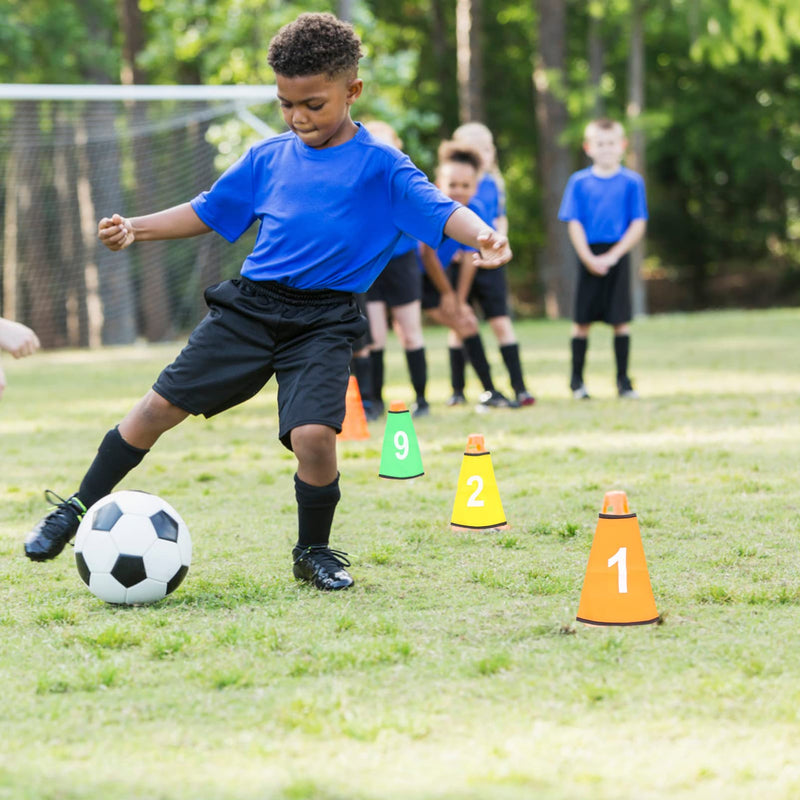 Toyvian Numbered Cone Cover 1- 10 Number: 10Pcs Soccer Cone Collar Traffic Cones Training Marker Cones Number Cover for Soccer Basketball Football Outdoor Game - BeesActive Australia