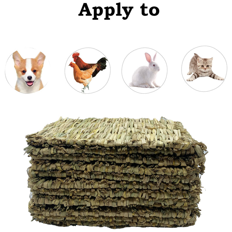 MUYG Chicken Nesting Box Pads,Chickens Coop Grass Pads Handwoven Grass Turf Hen Nest Liners Small Animal Natural Straw Mat Rabbit Bedding Pads(6 PCS) - BeesActive Australia