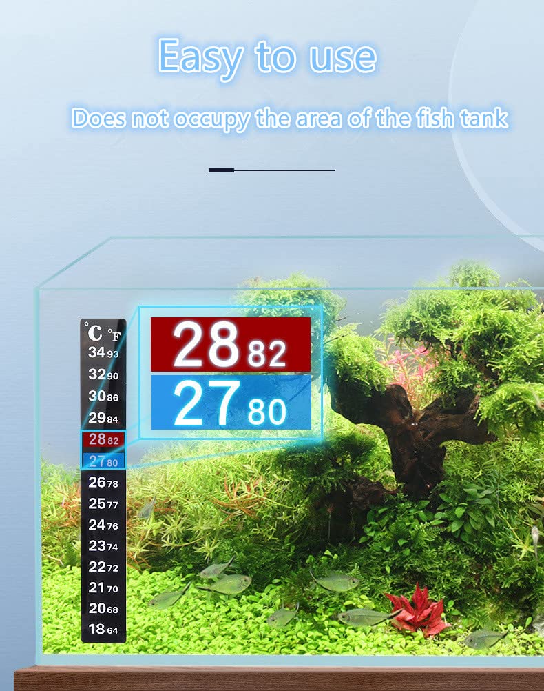 Aquarium Thermometer Sticker Fish Tank Temperature Sticker Brewing Thermometer Strip Adhesive Thermometer Sticker,10PCS for Sticking on Fish Tank/Wine/Beer/Kombucha Jars Bottles - BeesActive Australia