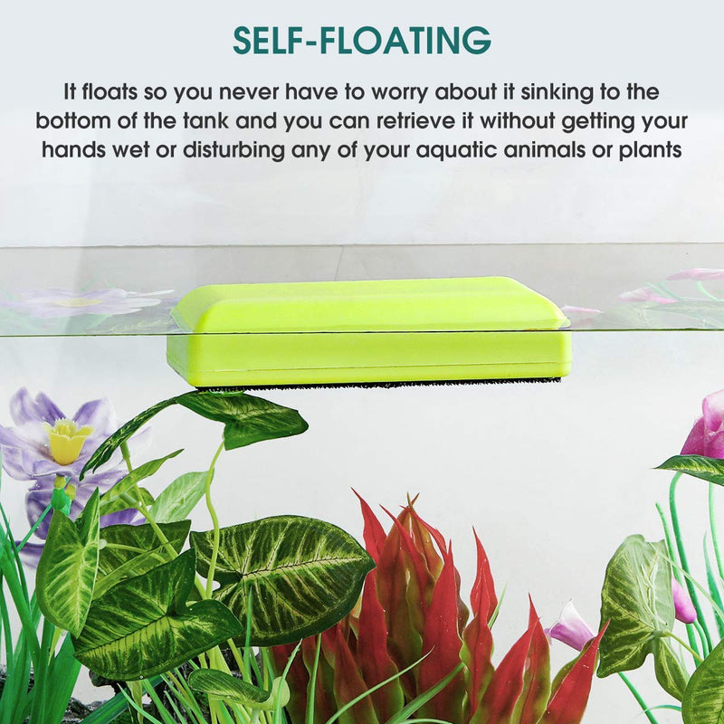 KEDSUM Magnetic Aquarium Fish Tank Cleaner, Fish Tank Glass Cleaner, Floating Clean Brush with Handle Design XL - BeesActive Australia