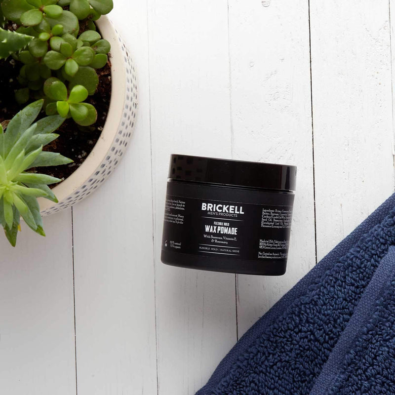 Brickell Men's Flexible Hold Wax Pomade for Men, Natural and Organic Irritation Free Natural Shine, 59 mL, Scented - BeesActive Australia