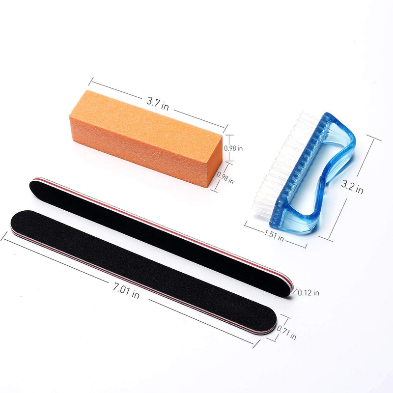 Nail Files and Buffers Set| Care Essentials Professional Manicure Pedicure Tools Kit| Includes 6pc 120 Grit Buffer Blocks, 6pc 100/180 Grit Files, 4pc Dusting Brush and 4pc Toe Separators| 20pcs/pk - BeesActive Australia