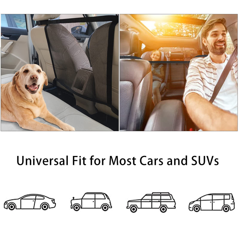 GoldOuya Car Dog Net Barrier, Adjustable Mesh Obstacle Car Dog Barrier Net Car Back Seat Pet Fence Car Pet Isolation Protective Network, Easy to Install and Clean 21 * 21In - BeesActive Australia