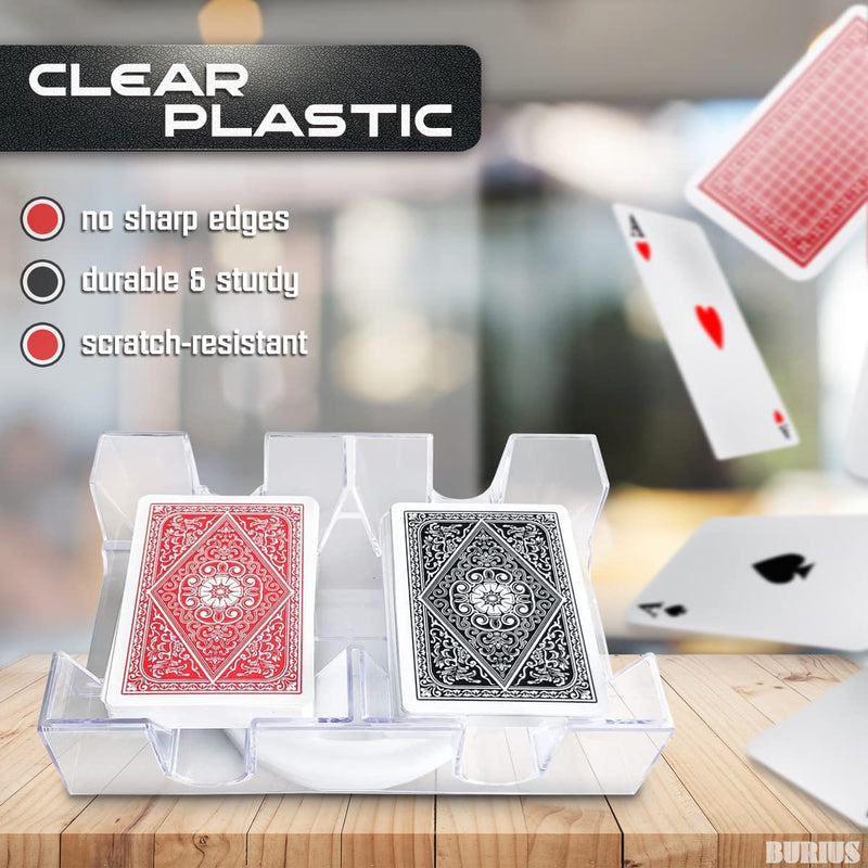 Dual Deck Card Holder Tray - 360 Degree Revolving Card Holder Canasta Cards Holder Playing Card Holder for Kids Plastic Card Holder - BeesActive Australia
