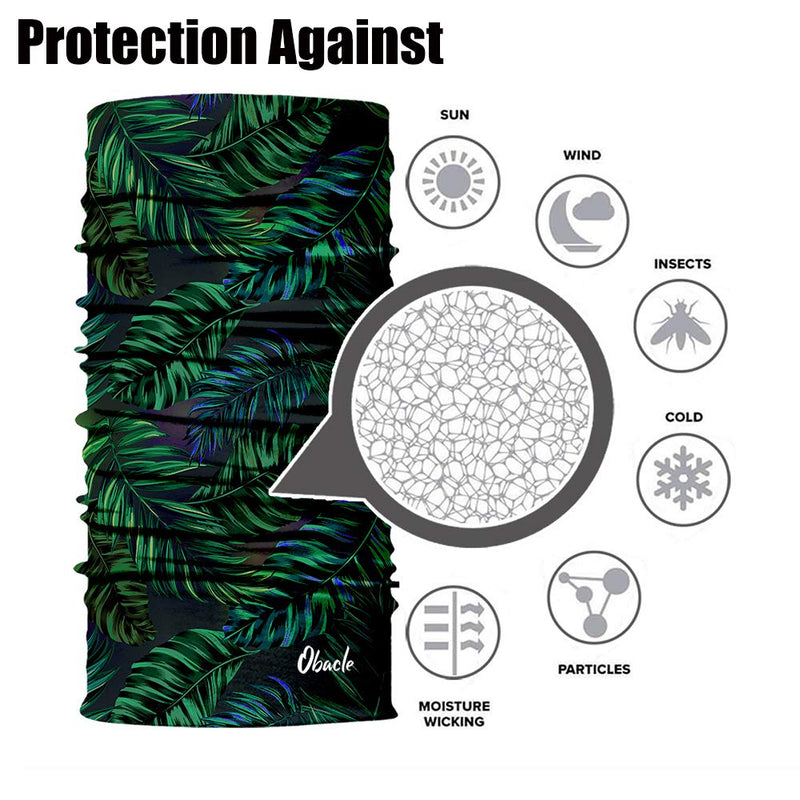 Obacle Neck Gaiter Face Mask Bandana for Dust Wind Sun Protection Seamless Tube Headband Bandana Thin Mask for Men Women for Motorcycle Riding Biker Fishing Cycling Running Sports Festival Raves Banana Leaf Green Purple - BeesActive Australia
