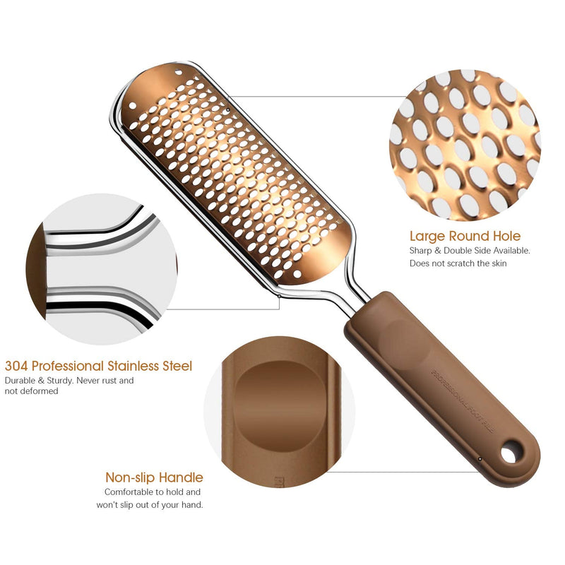 Foot File for Hard Skin Callus Remover - Large Foot Rasp Colossal Foot Scrubber Professional Stainless Steel Pedicure File for Wet and Dry Feet - BeesActive Australia