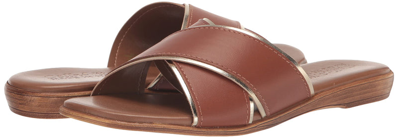 Bella Vita Women's Tab-Italy Flat Sandal 5.5 Whiskey Leather - BeesActive Australia