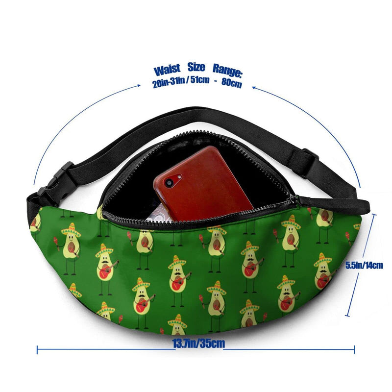 Avocado Fanny Pack For Men Women,With Adjustable Zipper Lightweight Strap Waist Pack For Casual Running Hiking Avocado - BeesActive Australia