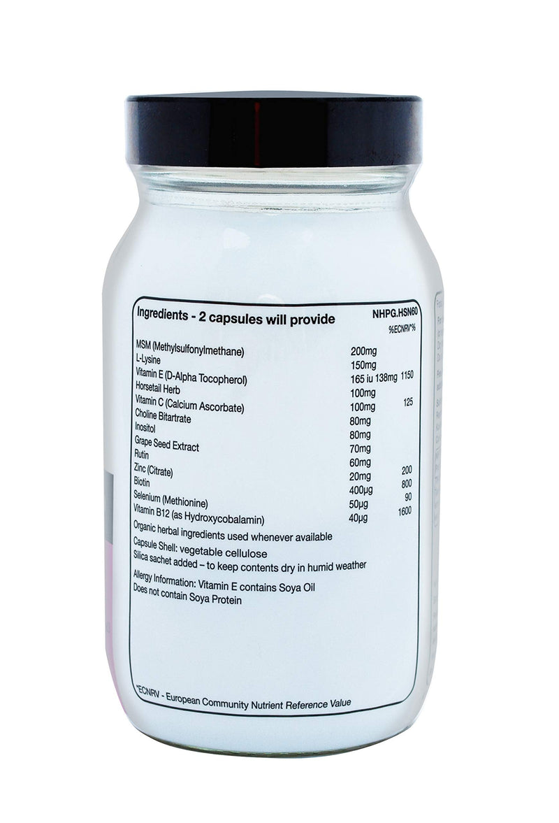 Natural Health Practice Hair, Skin and Nail Support Supplement (60 Capsules) with Zinc, Vitamin E and C - BeesActive Australia