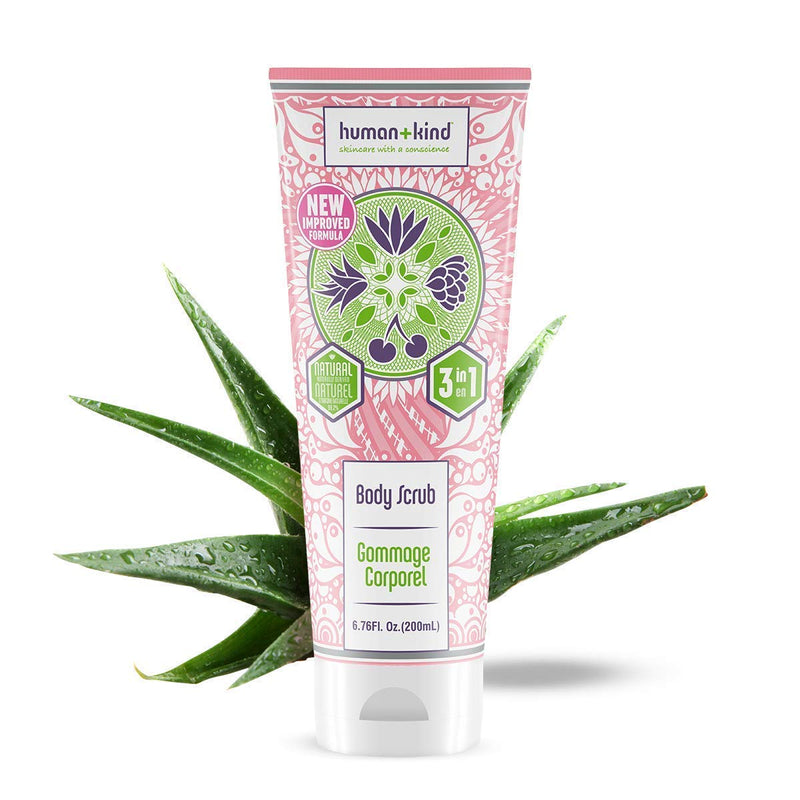 Human+Kind Human+kind body scrub | moisturizes and exfoliates skin | removes dead skin cells and leaves a delicate spa scent | natural, vegan skin care | 6.76 fl oz, 6.76 Ounce - BeesActive Australia