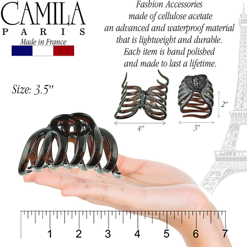 Camila Paris AD718 Octopus French Hair Clips for Women Thick Hair, Large Hair Clips for Thick Hair for Curly Wavy Long Hair, Strong No-Slip Grip Hair Claw Clip Big Hair Clips for Women. Made in France Tortoise Shell - BeesActive Australia