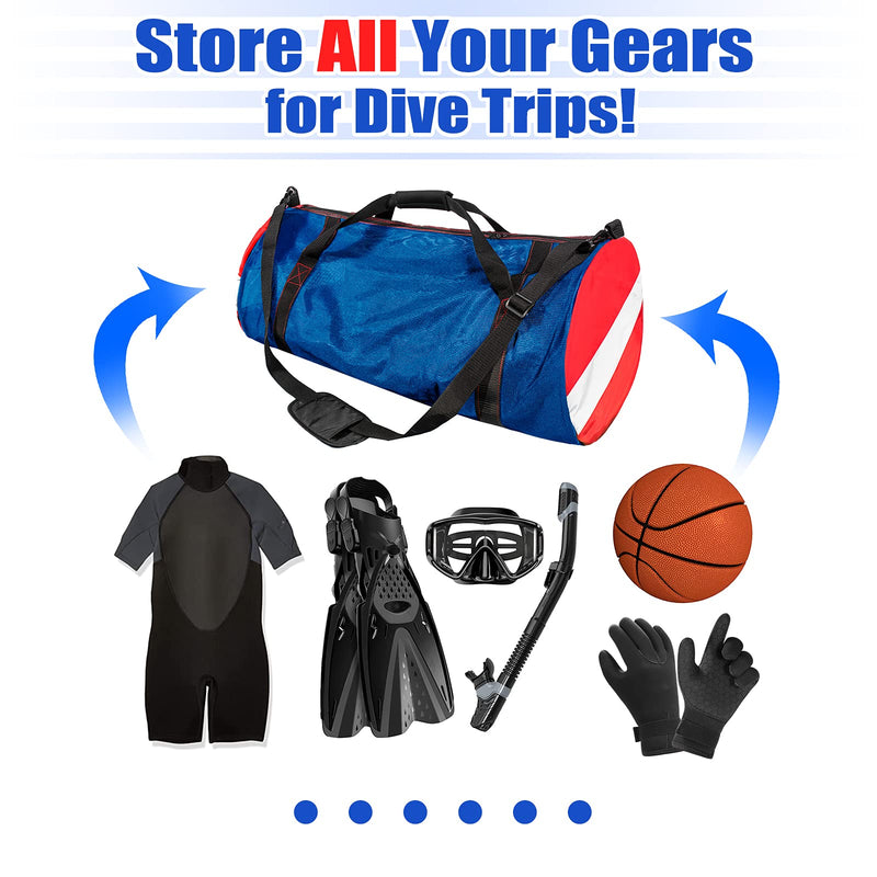 Sports Duffle Bag, Extra Large Mesh Dive Beach Bags and Totes with Shoulder Strap for Scuba Diving and Snorkeling Gear & Equipment, Wet Swimming, Travel, and Gym Workout - BeesActive Australia