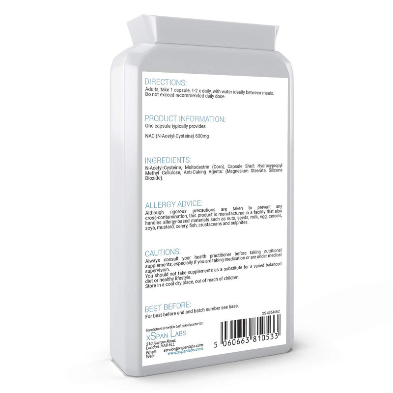 N-Acetyl Cysteine (NAC) 600 mg 120 Capsules - BeesActive Australia
