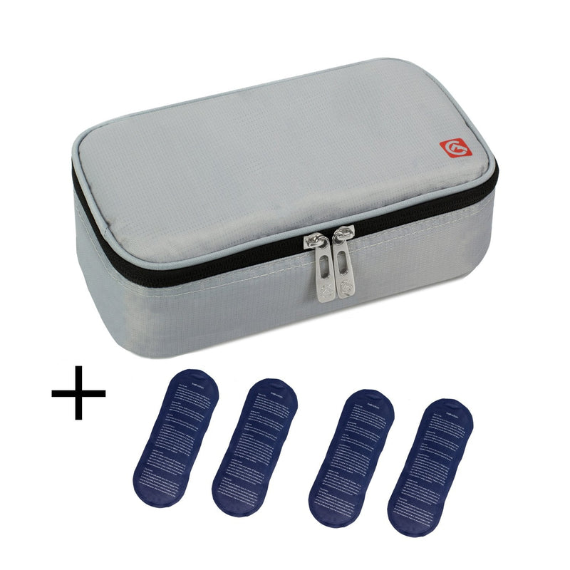 ALLCAMP Large Insulin Cool Bag Diabetic Organizer Portable Medical Travel Cooler Case+ 4 Ice Packs Gray - BeesActive Australia