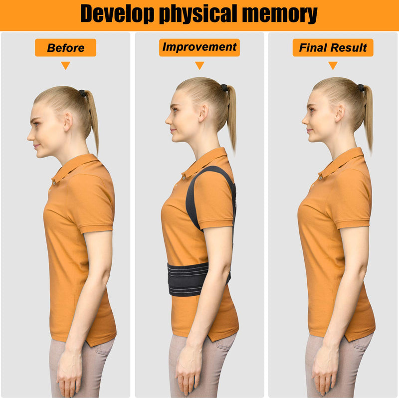 Aollop Posture Corrector Men Back Brace Back Support with Breathable Adjustable Elastic Bands Support Bars Posture Improve Back Pain Association Lower Lumbar Relief Waist 27'- 51', Gift for Women Black - BeesActive Australia