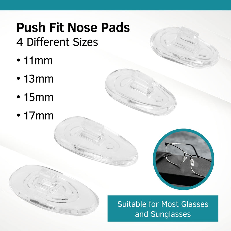Premium Grade Soft Silicone Nosepads- Tear Drop �A� Shaped Push Click or Screw in Nose Pads � 4 Different Sizes, 11mm, 13mm 15mm, 17mm. Different Qty for Sunglasses Eyeglasses by Sports World Vision 15mm Push Fit 2 Pairs - BeesActive Australia