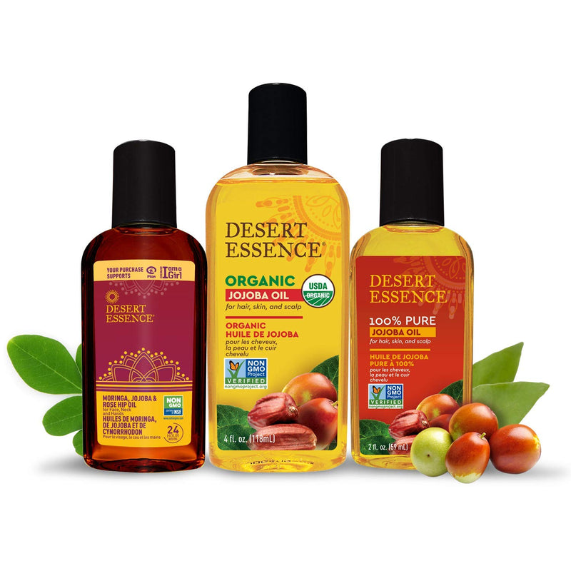 Desert Essence Moringa, Jojoba and Rosehip Oil - 2 Fl Oz - Enhances Skin Texture & Glow - Skin Restoration - May Help Stretch Marks - For Face, Neck, Hands - Vitamins A, B, C, E with Antioxidants - BeesActive Australia