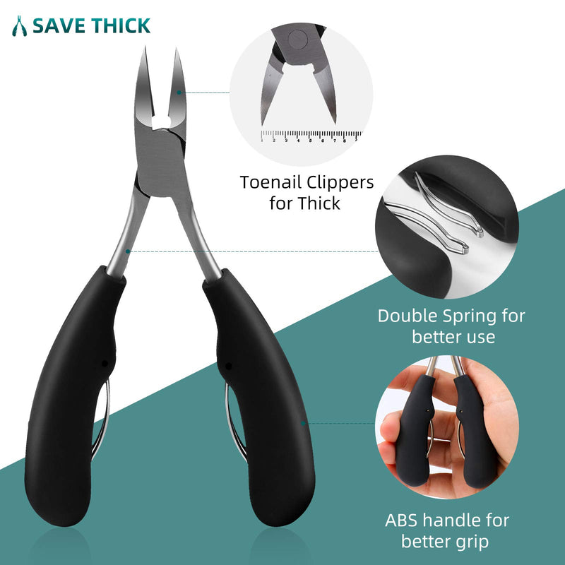 Nail Clippers for Thick, Mens Nail Clippers for Large Big Thick Nail (black) black - BeesActive Australia