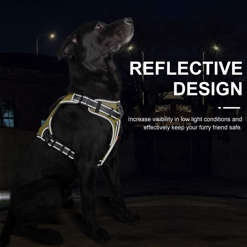 Fida Dog Harness Heavy Duty Dog Pack Hound Dog Saddle Bag Backpack for Travel Camping Hiking Small Medium & Large Dog with 2 Hidden Side Pockets Small (Neck:14"-18";Chest:20"-22.5") Yellow - BeesActive Australia