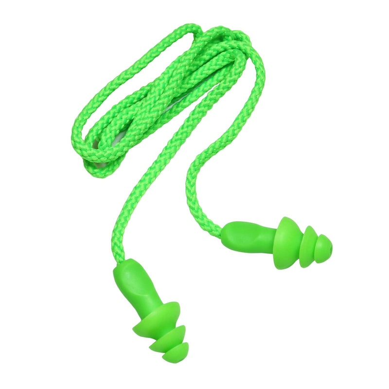 25 Pairs Corded Ear Plugs Soft Silicone Reusable Earplugs Noise Cancelling for Hearing Protection, Sleeping (Green) Green 25 - BeesActive Australia